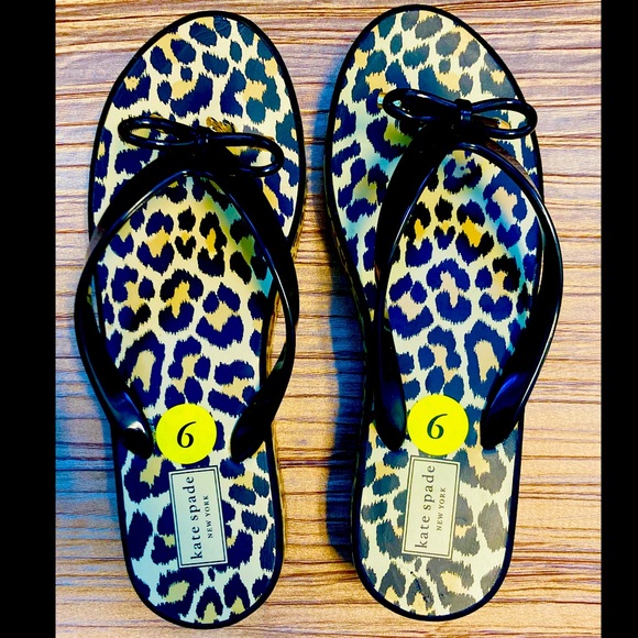kate spade Shoes - KATE SPADE ‘Rhett’ Leopard Bow Wedge Sandals size 9